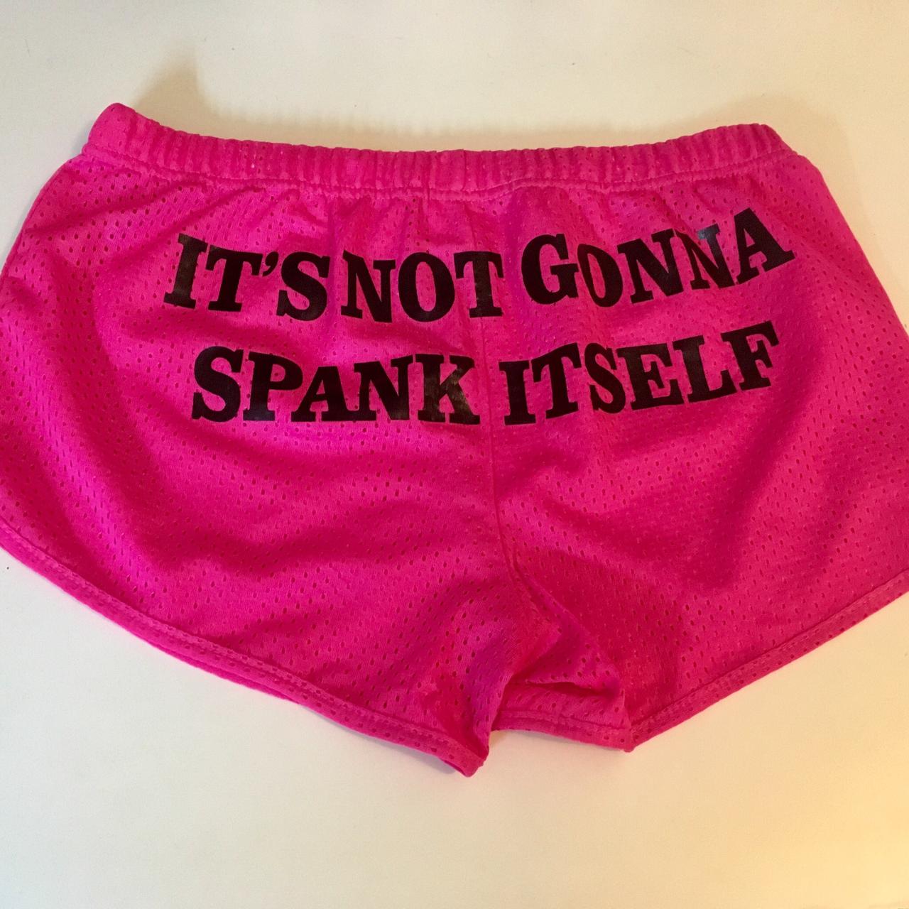 Do Not Spank Me I Like It Too Much WoMen Cotton Spandex Booty Shorts Pink