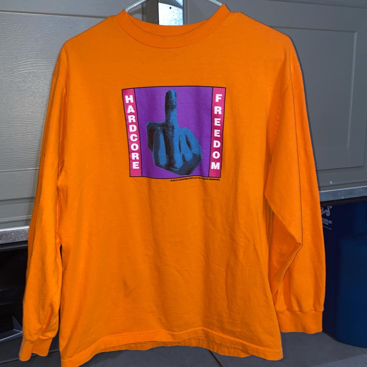 Pleasures Men's Orange Shirt | Depop