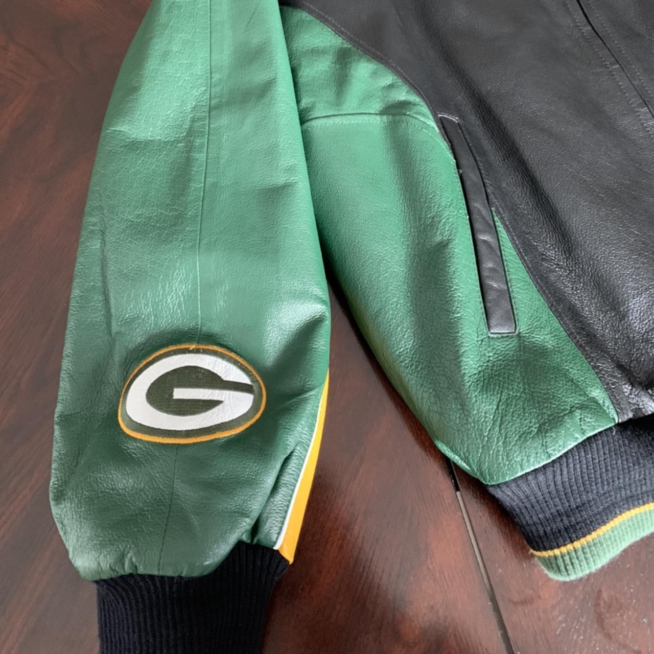 Vintage NFL Green Bay Packers Leather Jacket Size - Depop