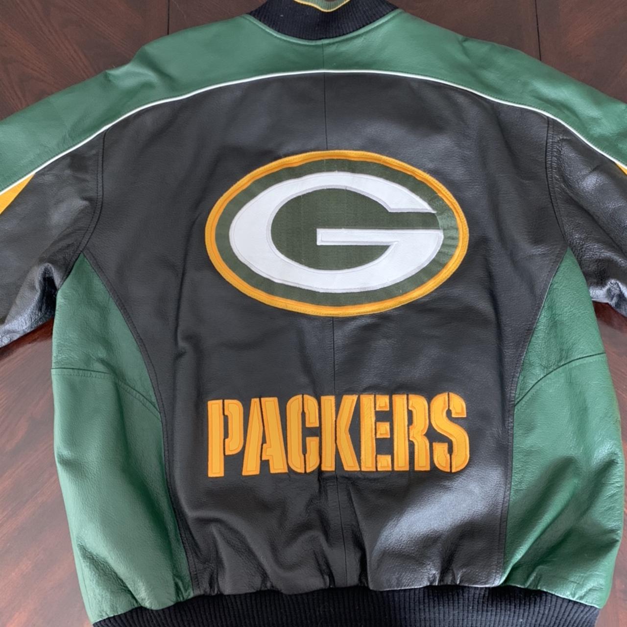 Vintage Green Bay Packers leather jacket Was my - Depop