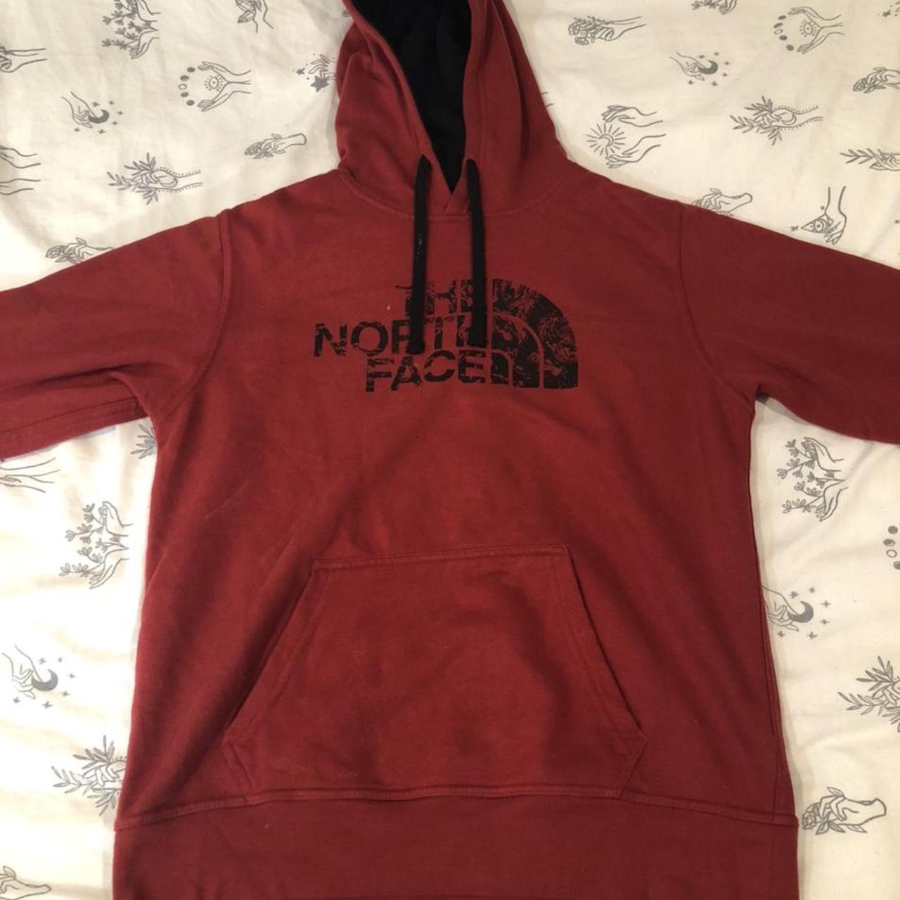 red the north face hoodie