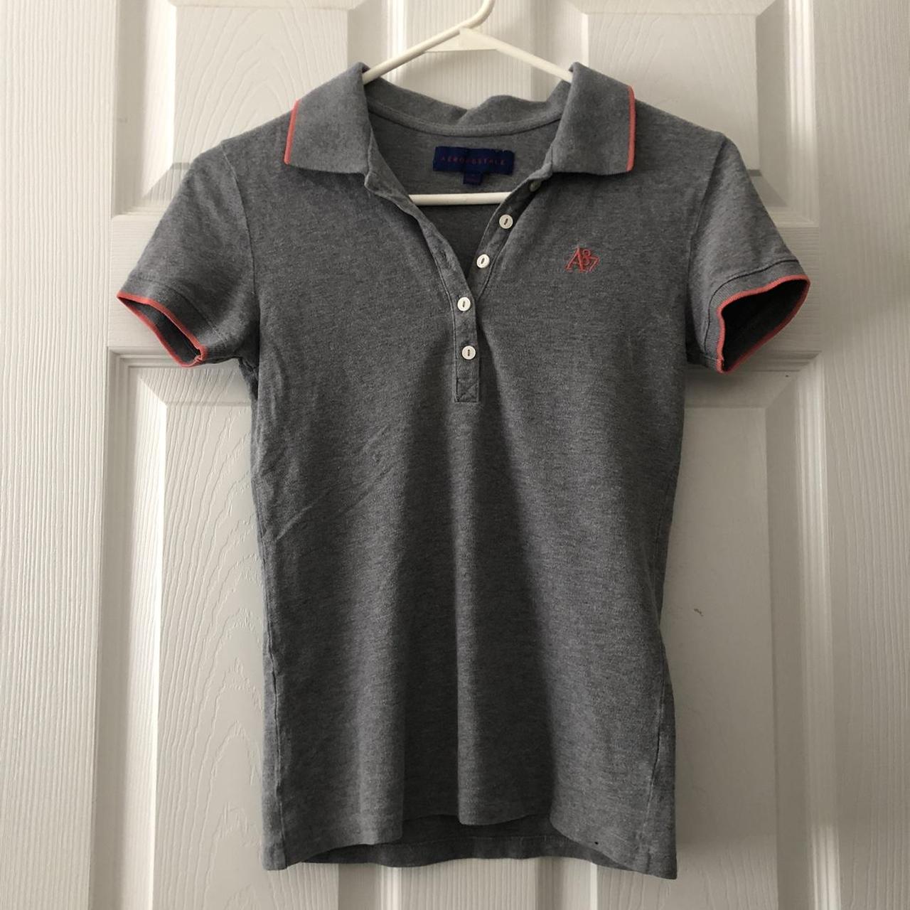 Grey Aeropostale polo in a size small. More polos... - Depop