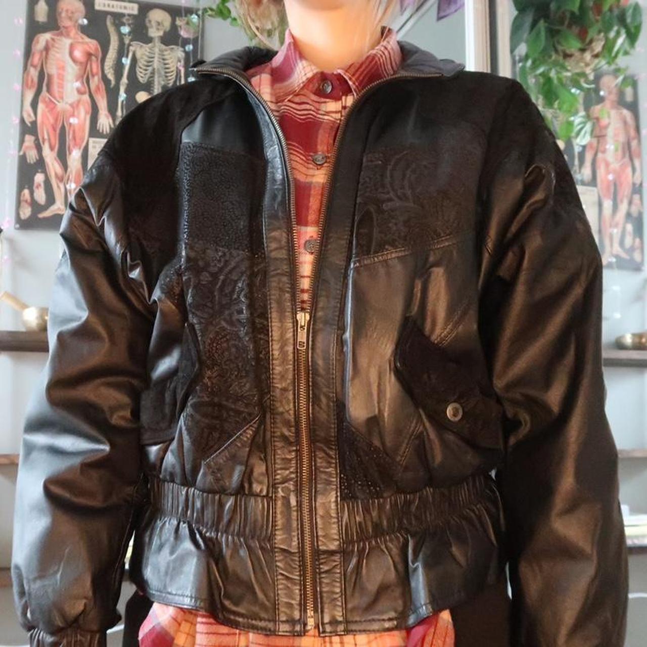 VINTAGE 80's LEATHER JACKET in very good condition.... - Depop