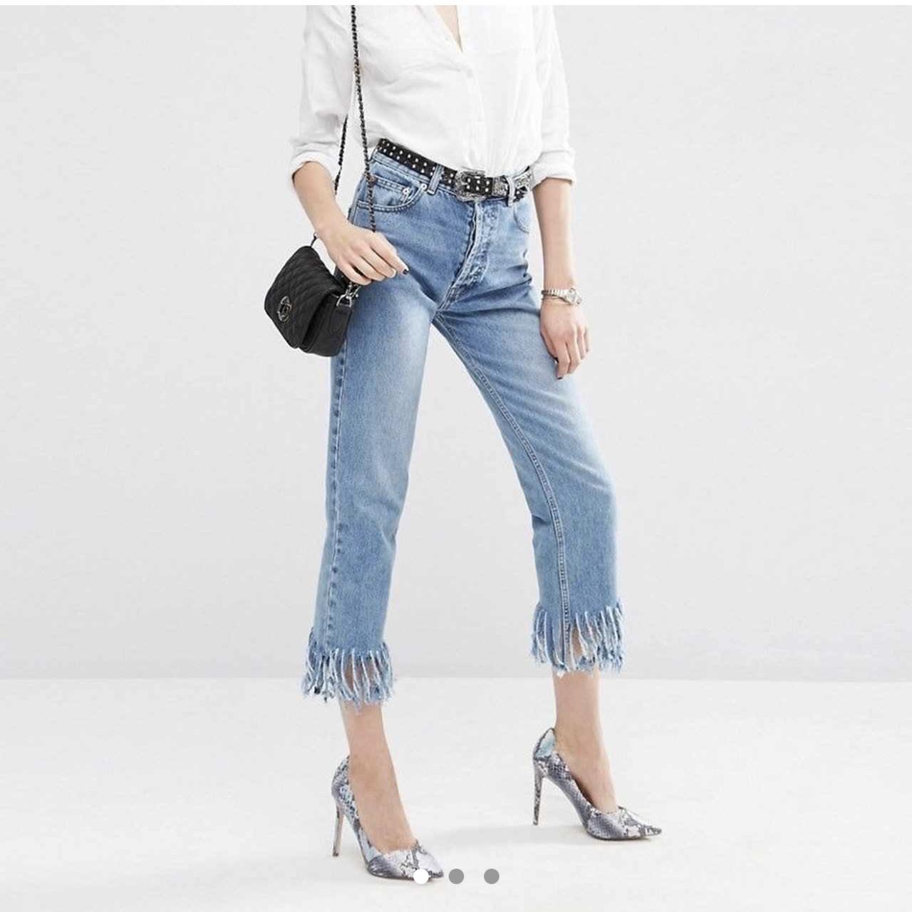 zara fringe jeans