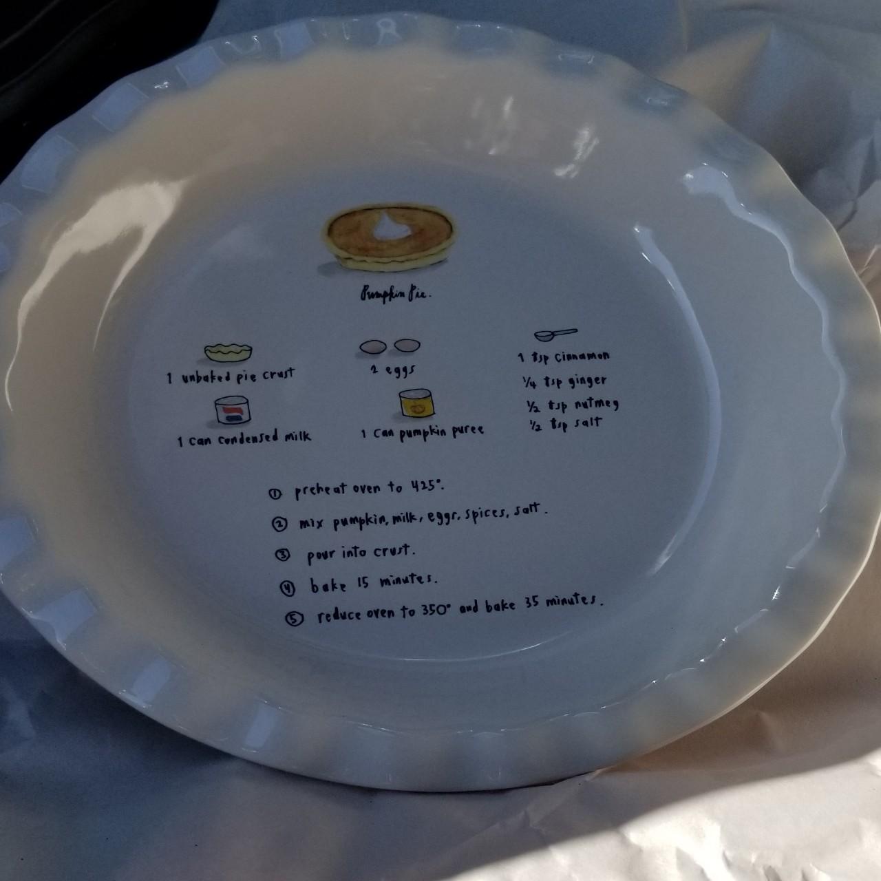 Rae Dunn PUMPKIN PIE recipe plates X 3 fashion