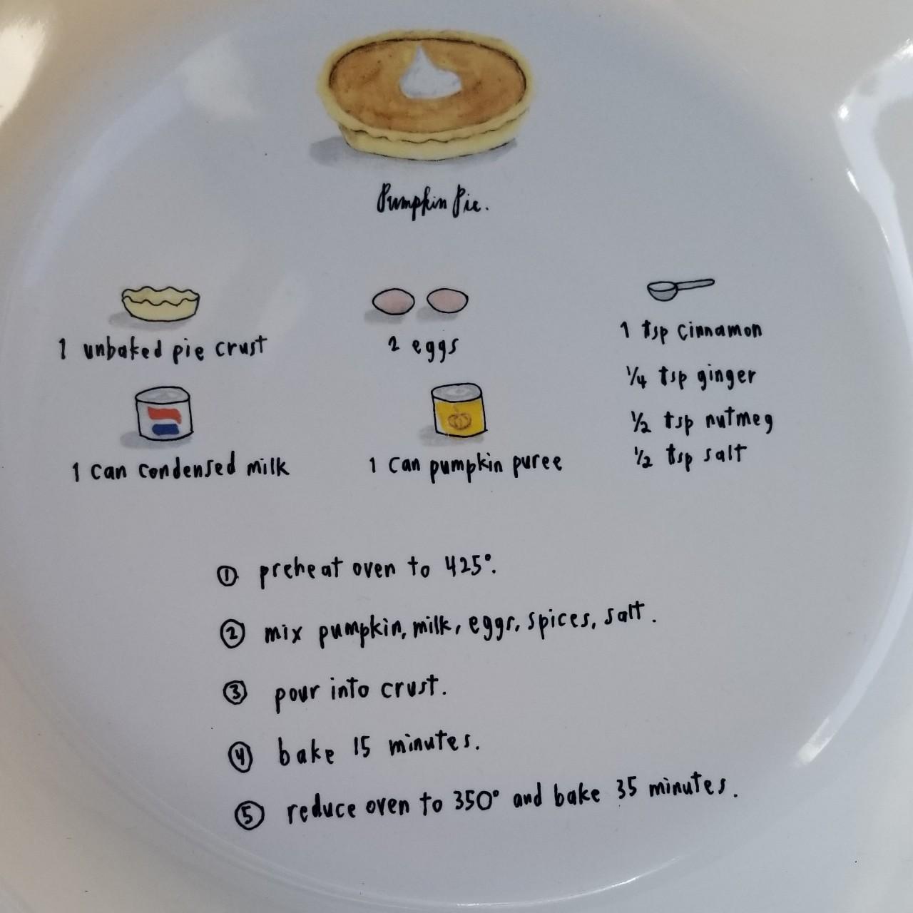 Rae Dunn PUMPKIN PIE recipe plates X 2024 3