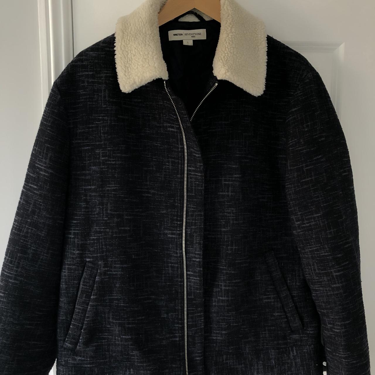 Reiss jacket. Lovely material and fur around the... - Depop