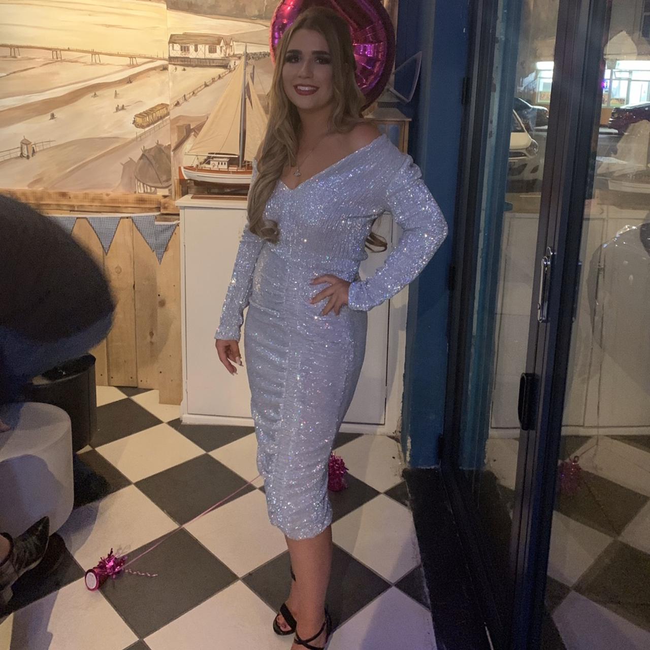 Lavish Alice sequin silver midi Worn once Depop