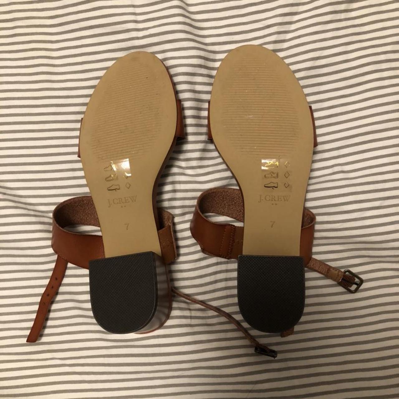 Leather cognac brown sandals from J. Crew Factory,... - Depop