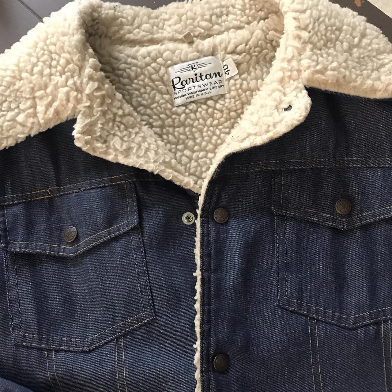 Raritar demin sherpa jacket Size 40 men Fit... - Depop