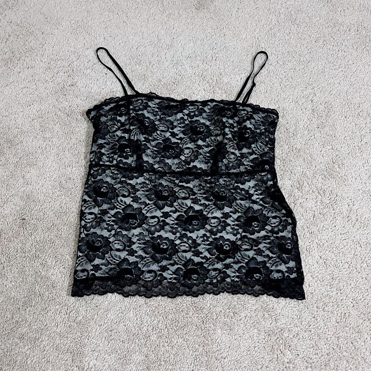 Y2K Lace Cami Top Size Large Made in the... - Depop