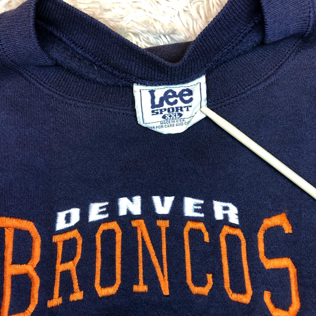 Vintage 90s Lee Men's Navy and outlet Orange Denver Broncos Hoodie XXL