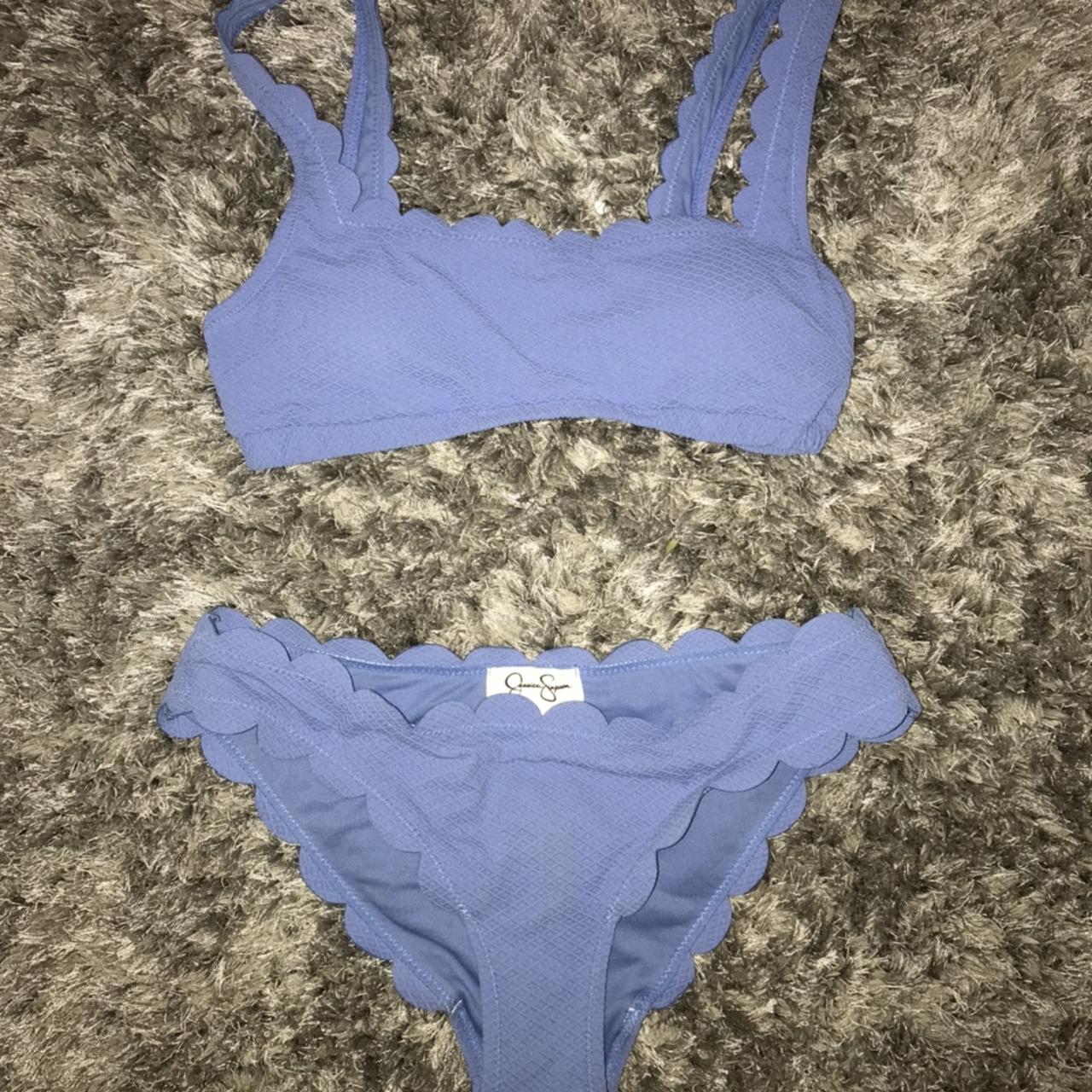 Jessica simpson scalloped sales swimsuit