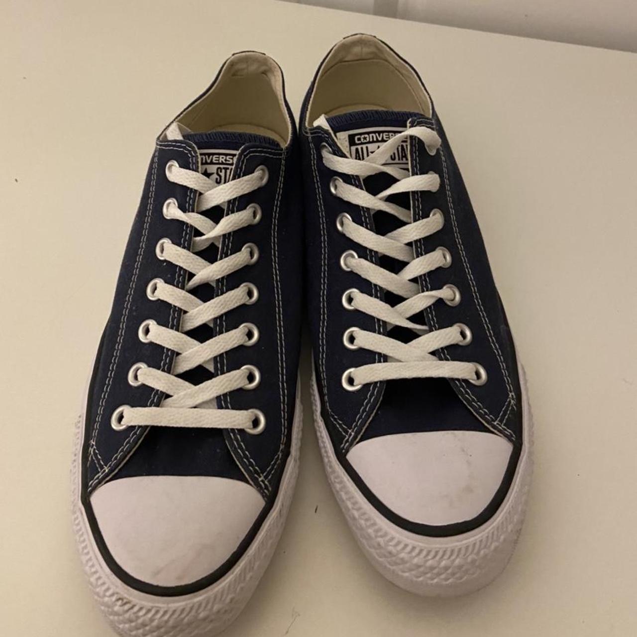 Navy low top converse Hardly ever worn Selling on... - Depop