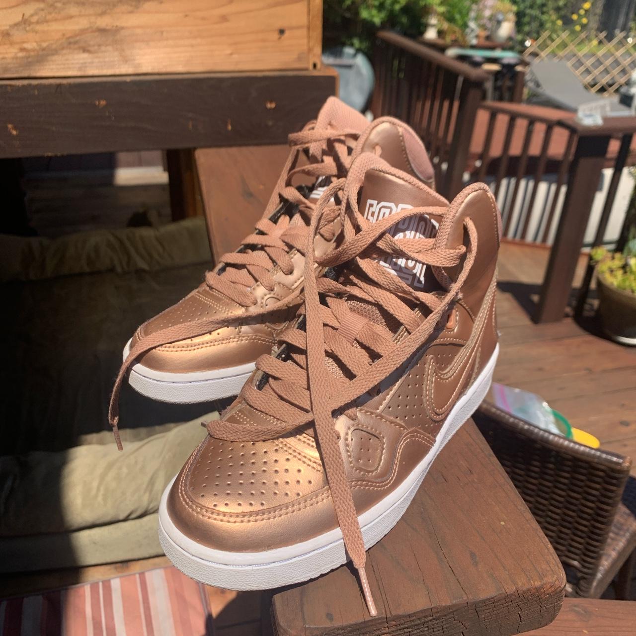 Rose gold nike high tops sale