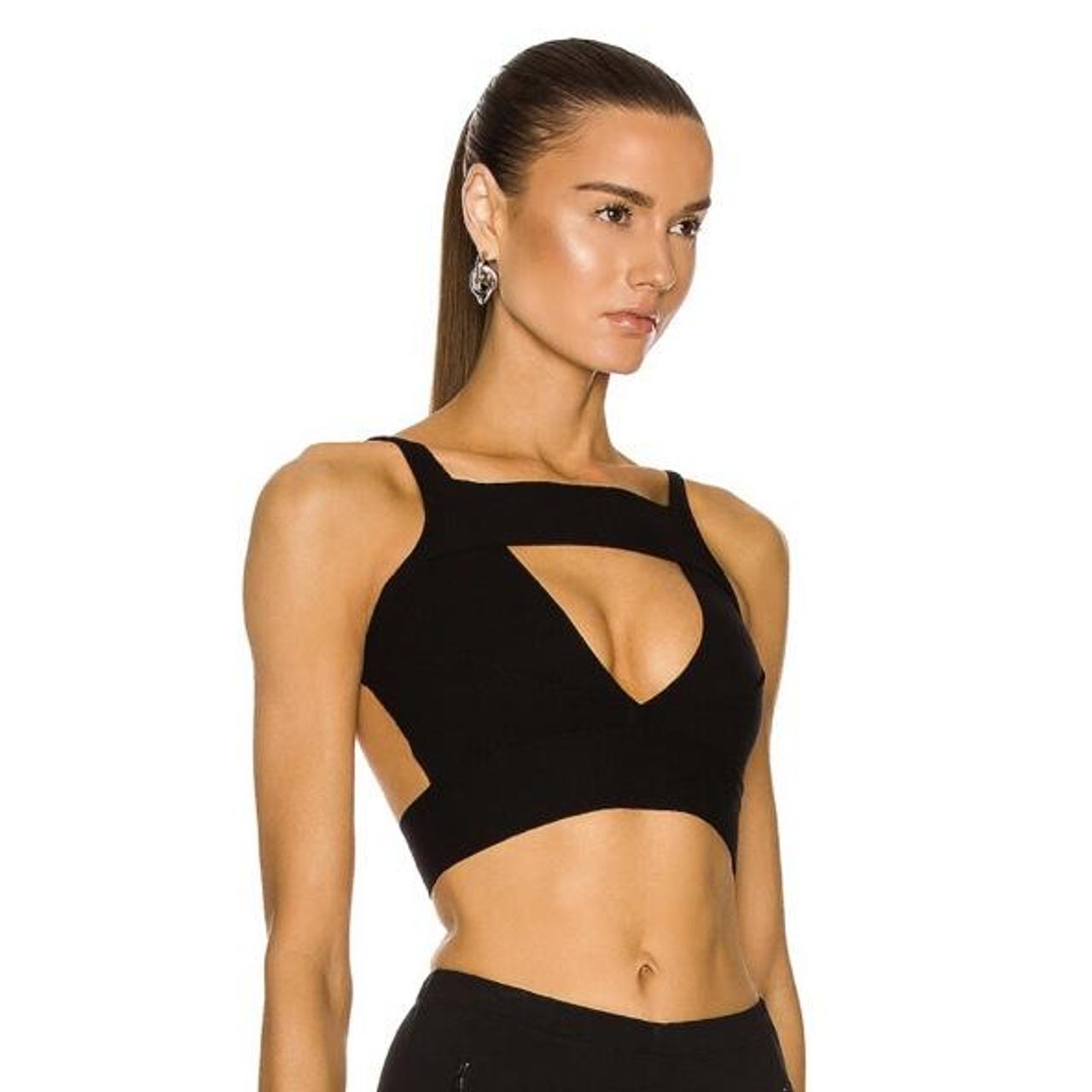 Leather bra top in black - Rick Owens