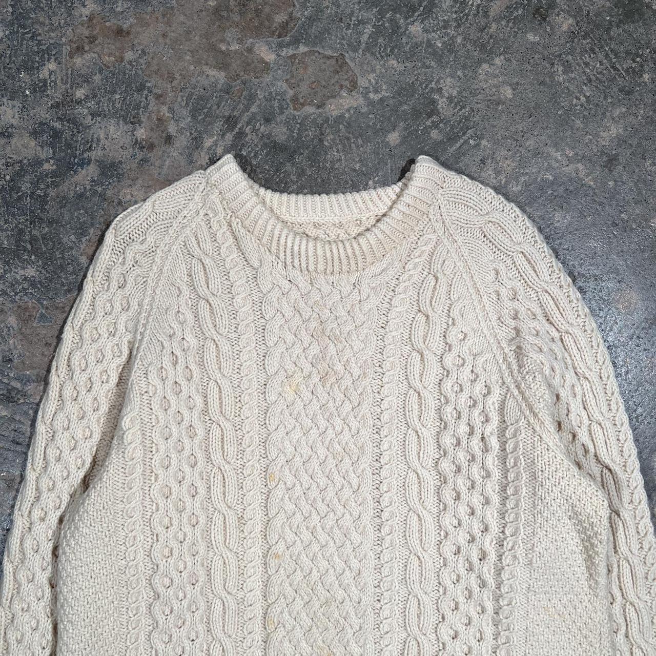 Vintage 80’s hand knit aran jumper. Great vintage... - Depop