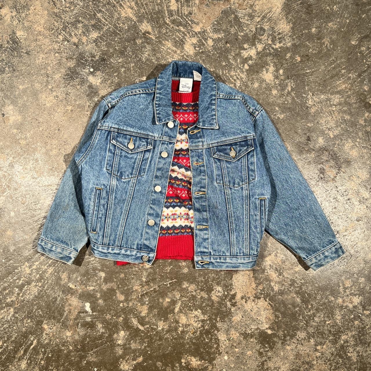 Vintage 90’s Embroidered Back Disney Denim Jacket.... - Depop