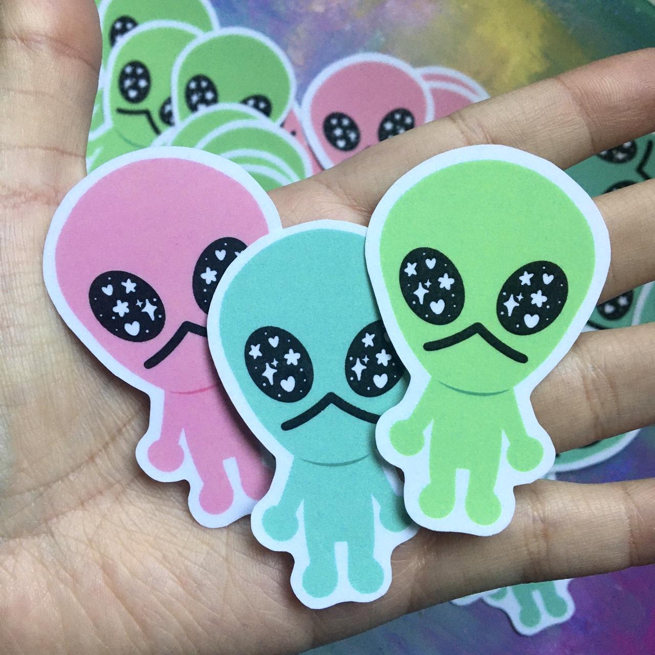 RETRO 90s alien sticker pack! Cute set of little... - Depop