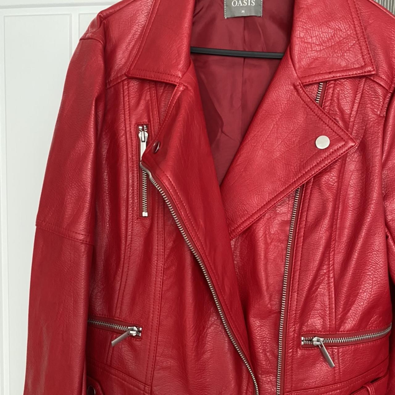 Oasis red sale leather jacket