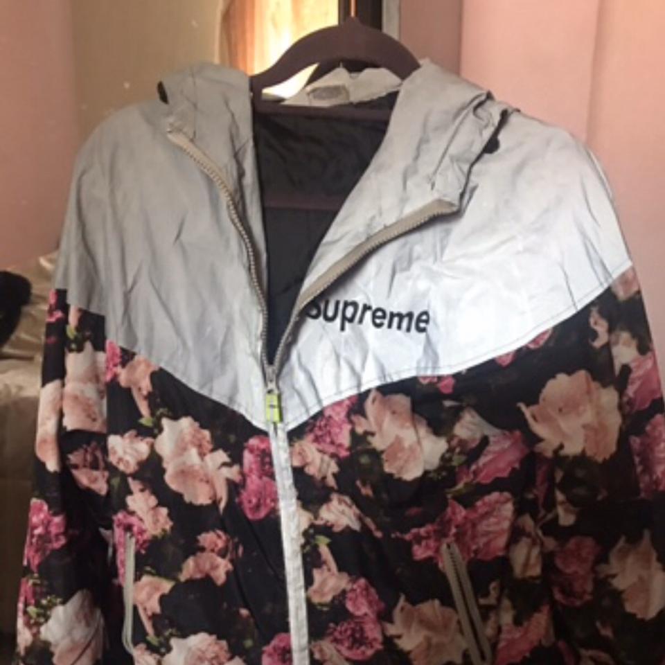 SUPREME Floral JACKET/Rain Jacket SIZE... - Depop