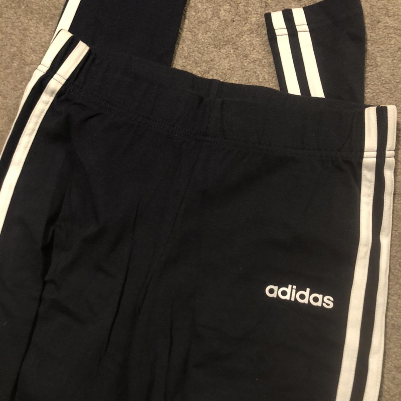 Navy blue Adidas leggings Perfect condition as too... - Depop