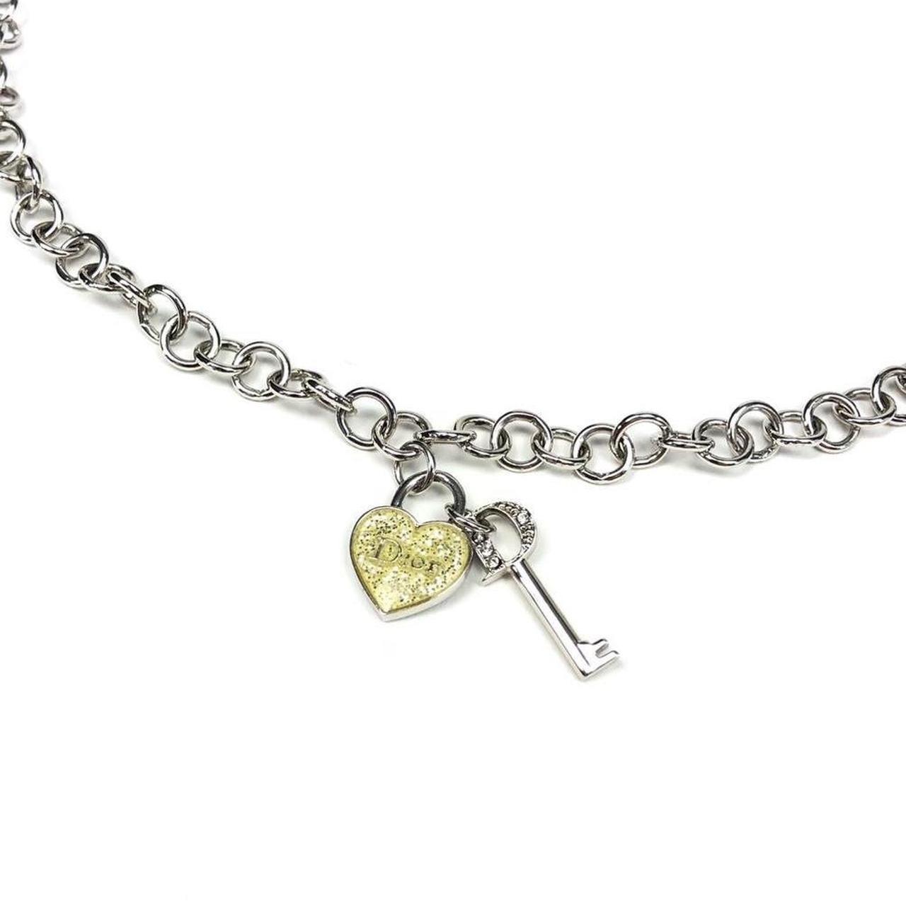 Authentic Dior Padlock & Key Necklace Chain length... Depop