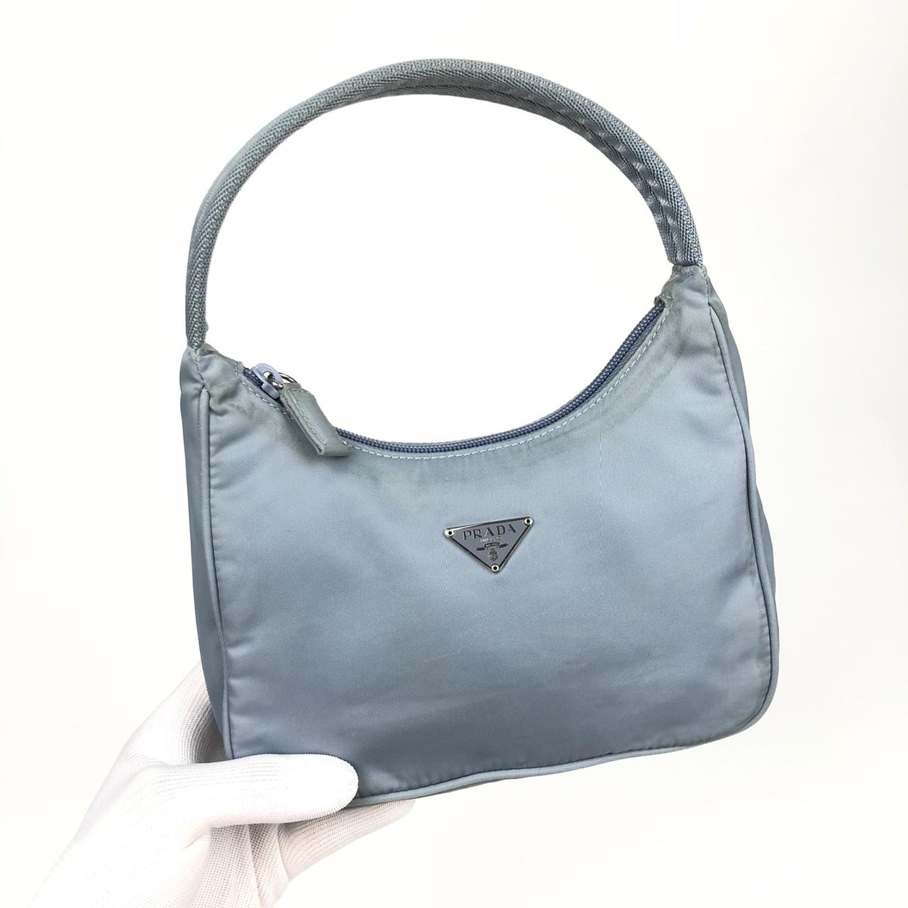 Authentic Prada Nylon Mini Hobo Bag Size: Height:... - Depop