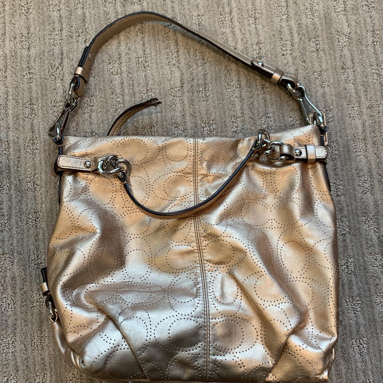 Coach Gold Metallic Bag/purse - Etsy