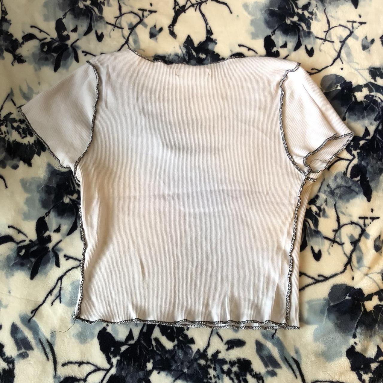 Brandy Melville Women's Black and White Crop-top | Depop
