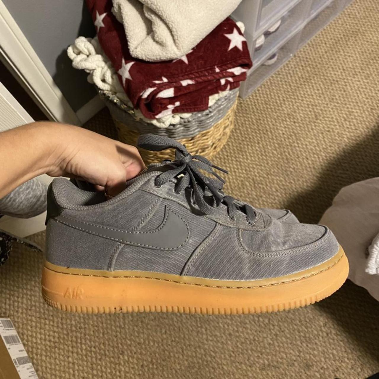 Nike Air Force 1 LV8 GS Flat Pewter Gum Condition Depop