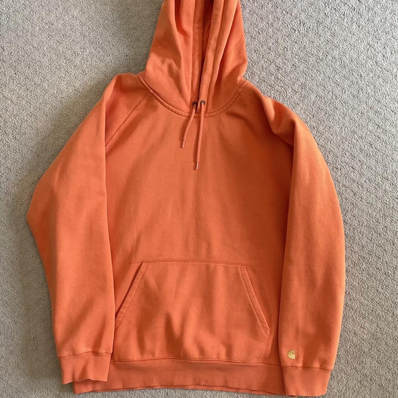 Carhartt WIP Men's Orange Hoodie | Depop