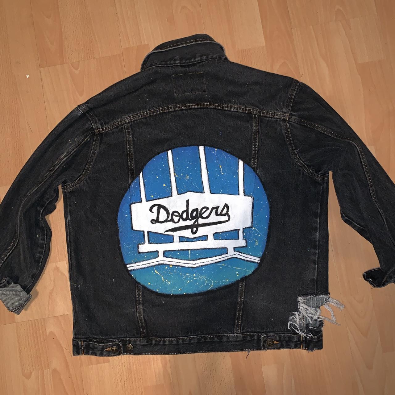 Custom Levi's Dodgers Denim Jacket Size Medium I - Depop