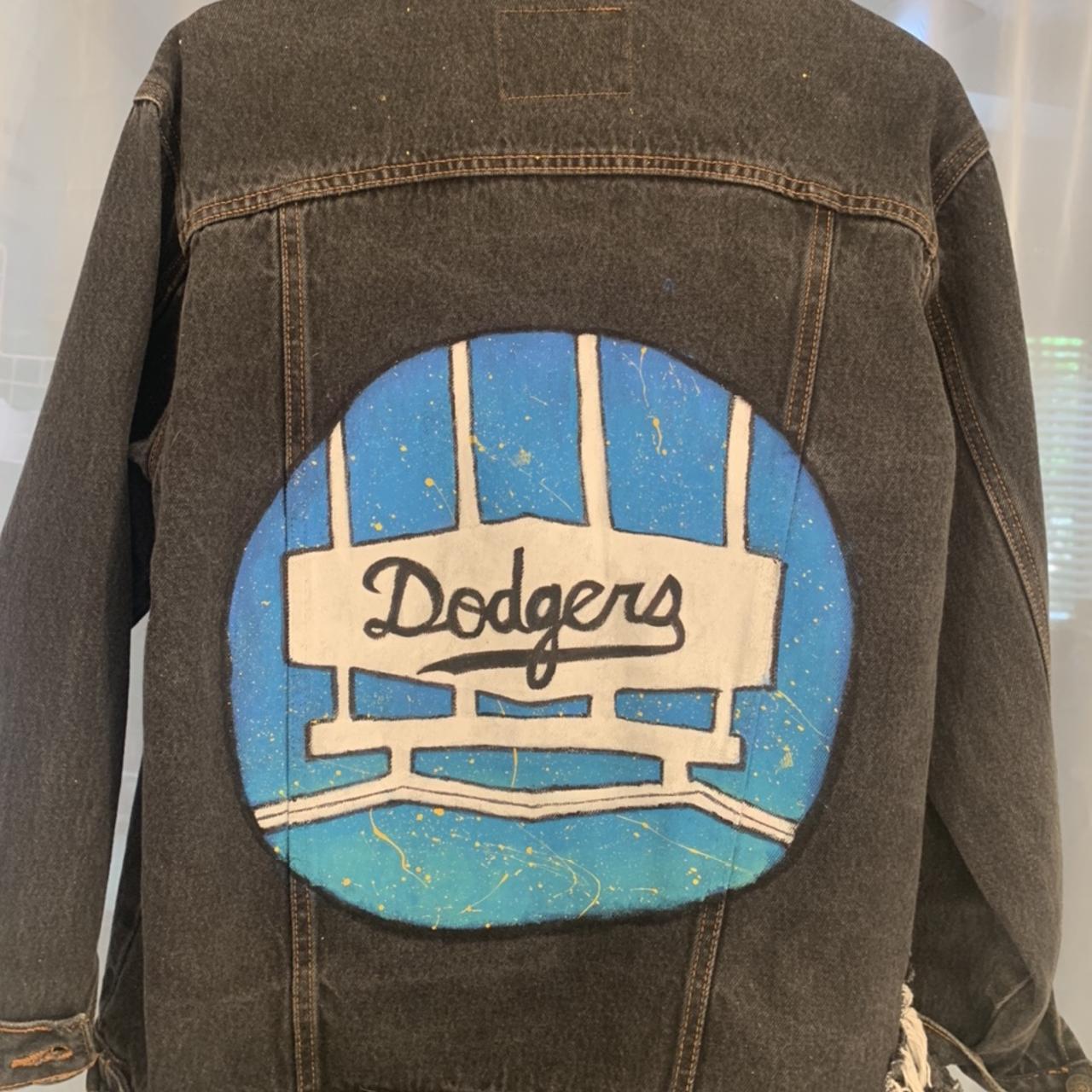 Custom Levi's Dodgers Denim Jacket Size Medium I - Depop