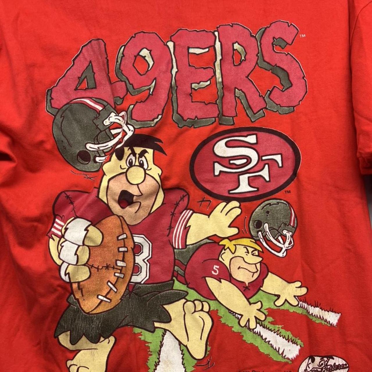 Mens vintage San Francisco 49ers / flintstones T - Depop