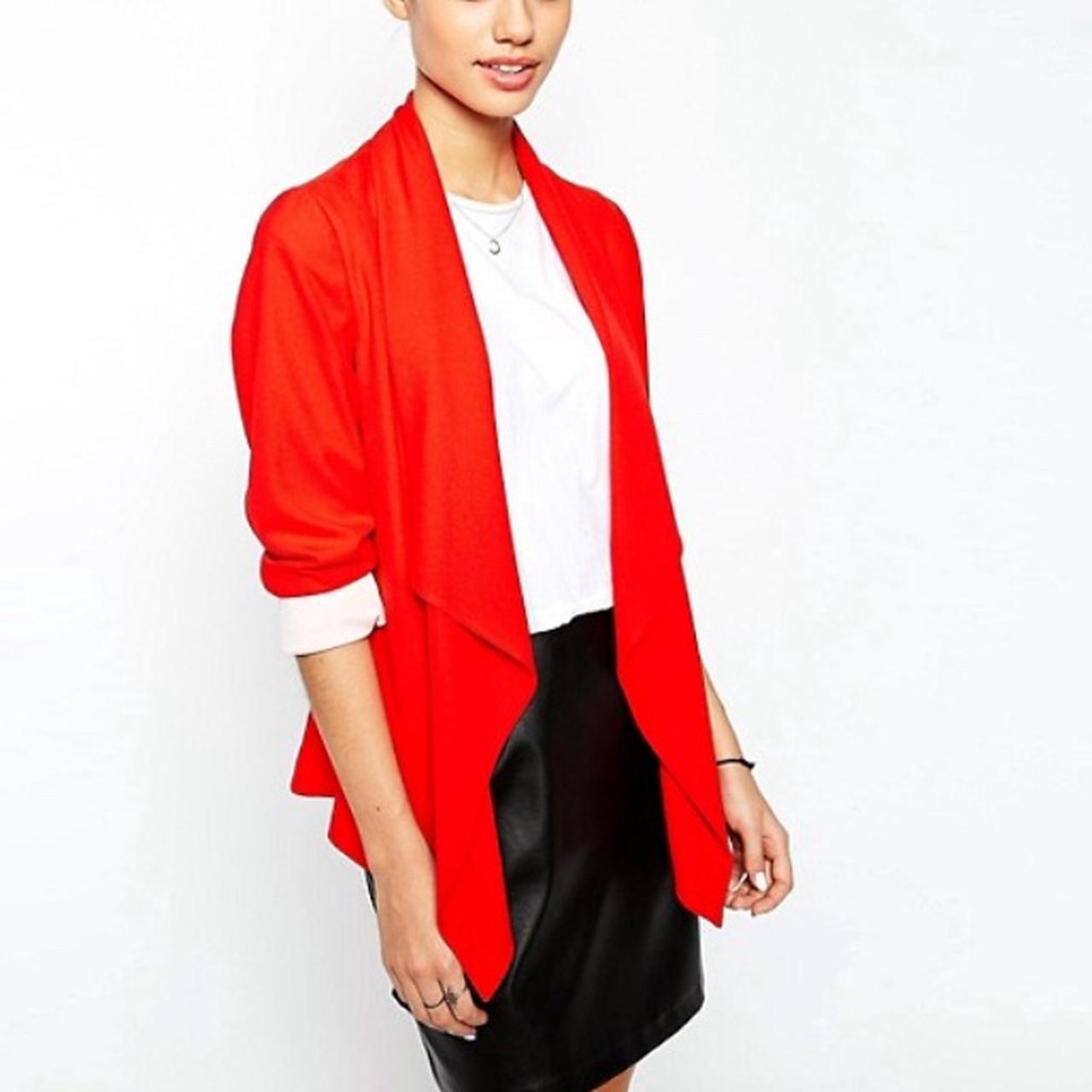 red waterfall blazer