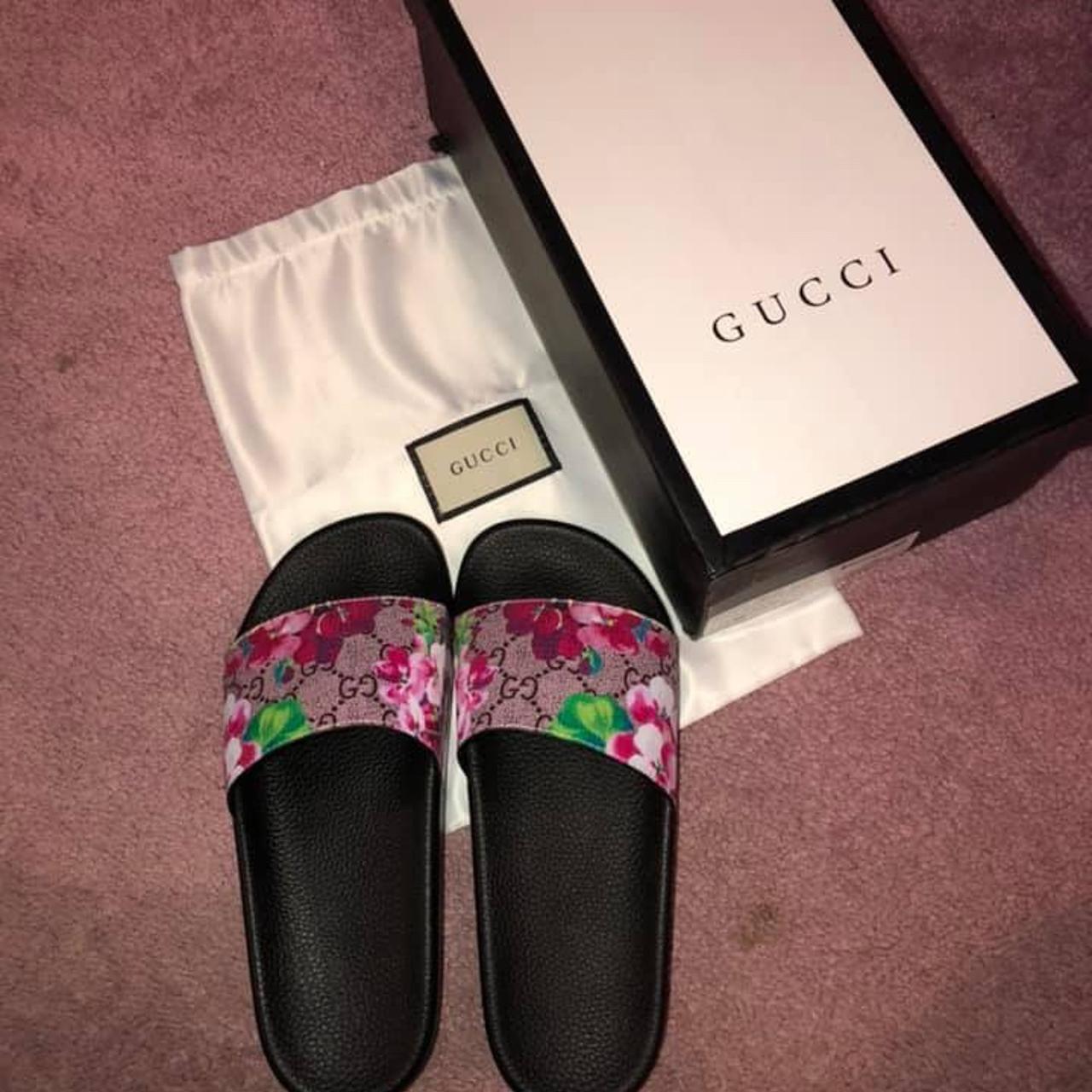 GG Blooms Supreme Slides in Multicoloured - Gucci
