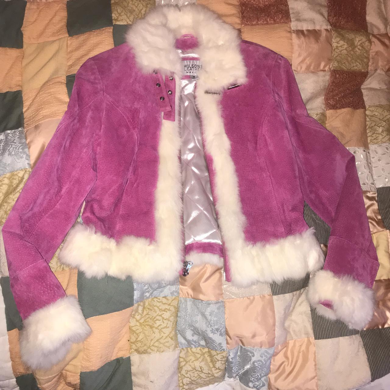 Product Image 1 - fuchsia suede and angora jacket
