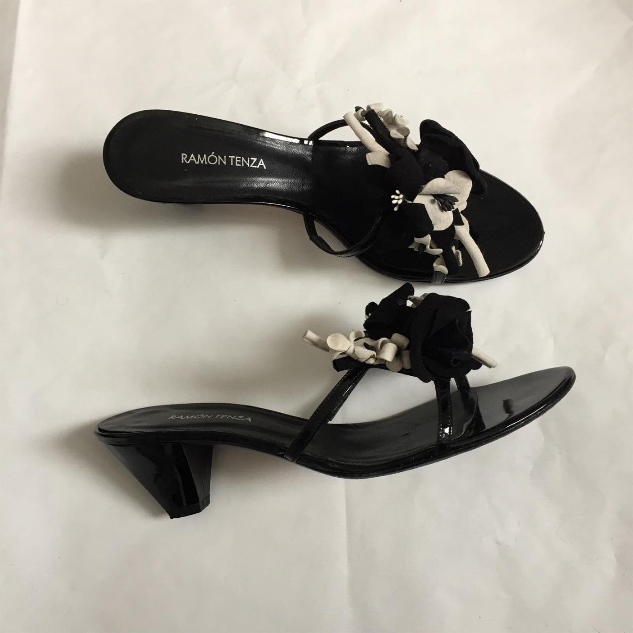 RAMON TENZA Sandals with leather black and white... - Depop