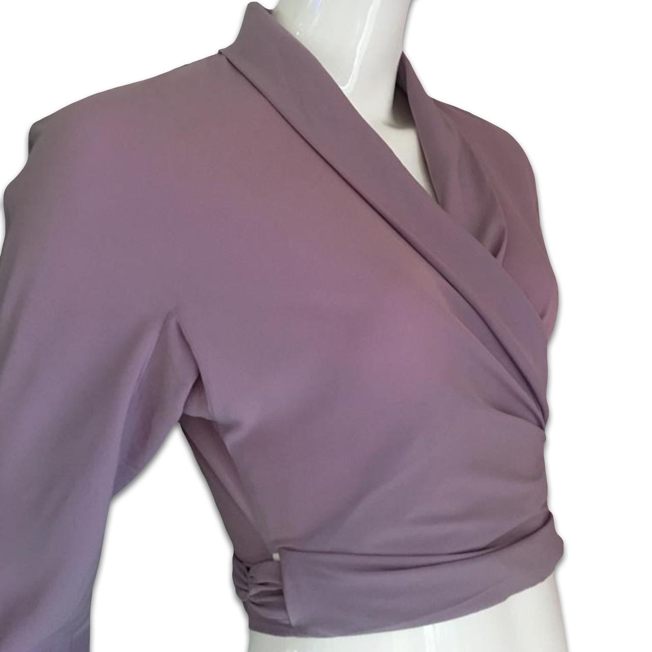CHANTAL THOMASS Silk Lilac 90s wrap shirt Tag:... - Depop