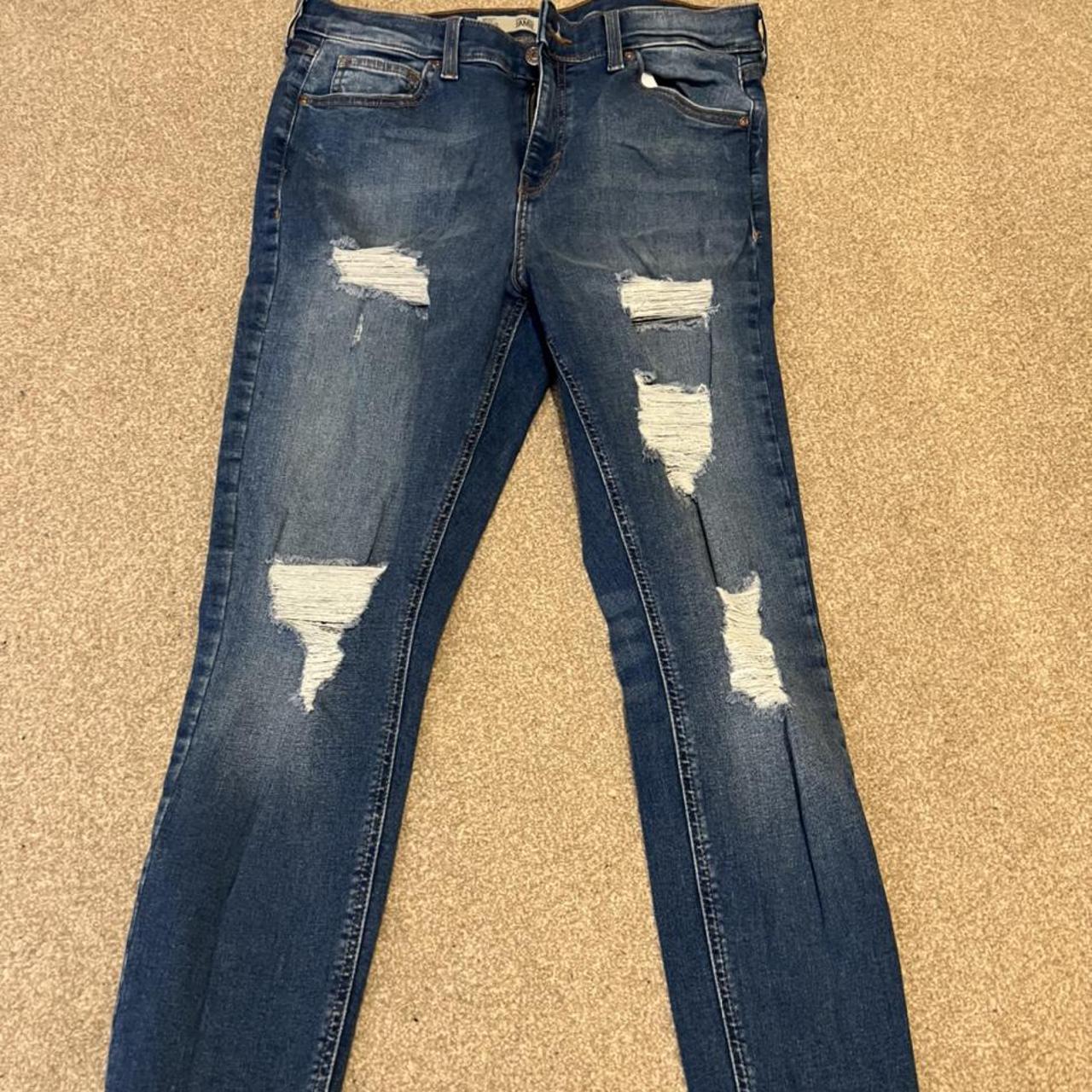 ripped denim jeans Size 1012. They’re at... Depop