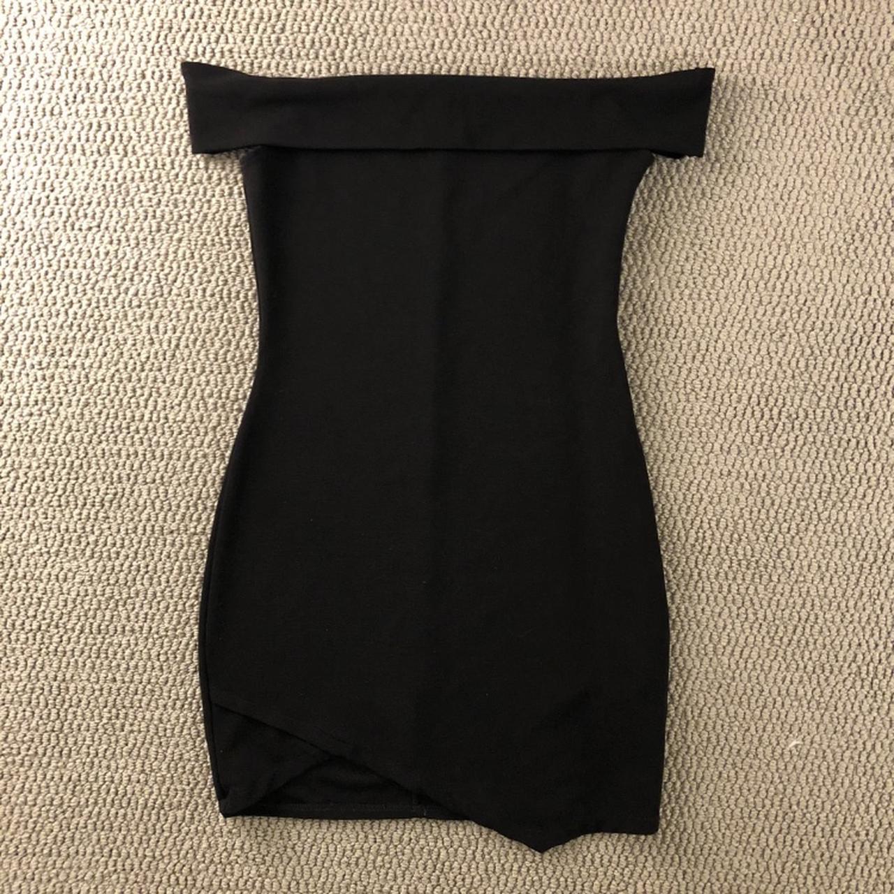 Off-shoulder bodycon dress with wrap hem. Perfect... - Depop