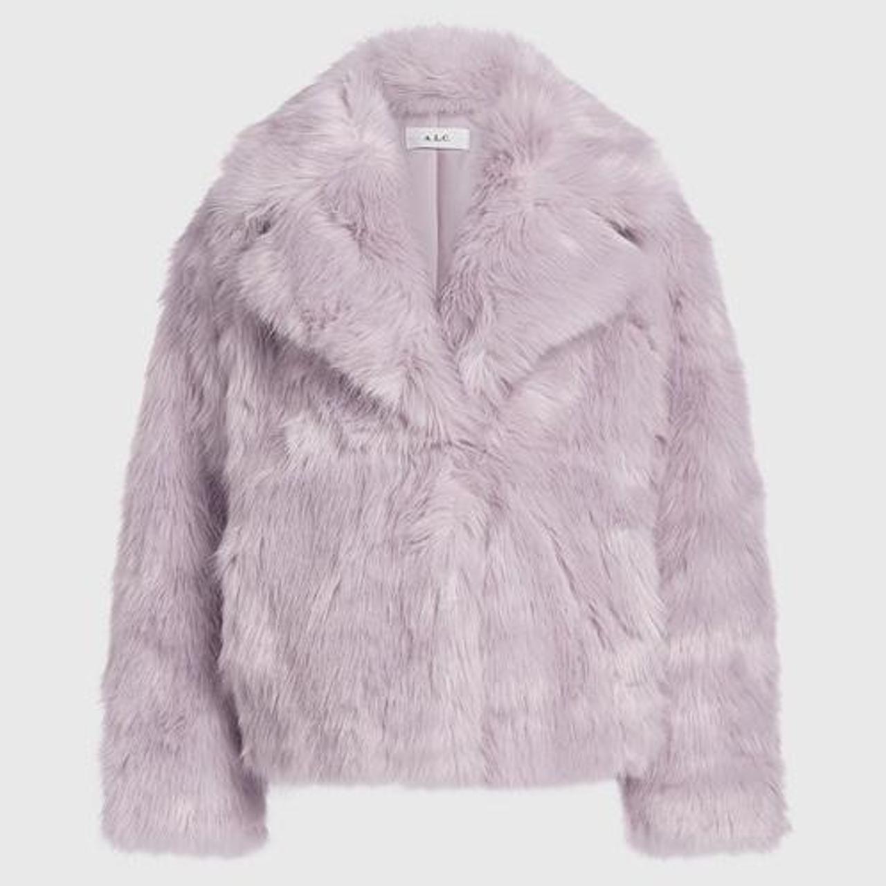 light purple faux fur jacket