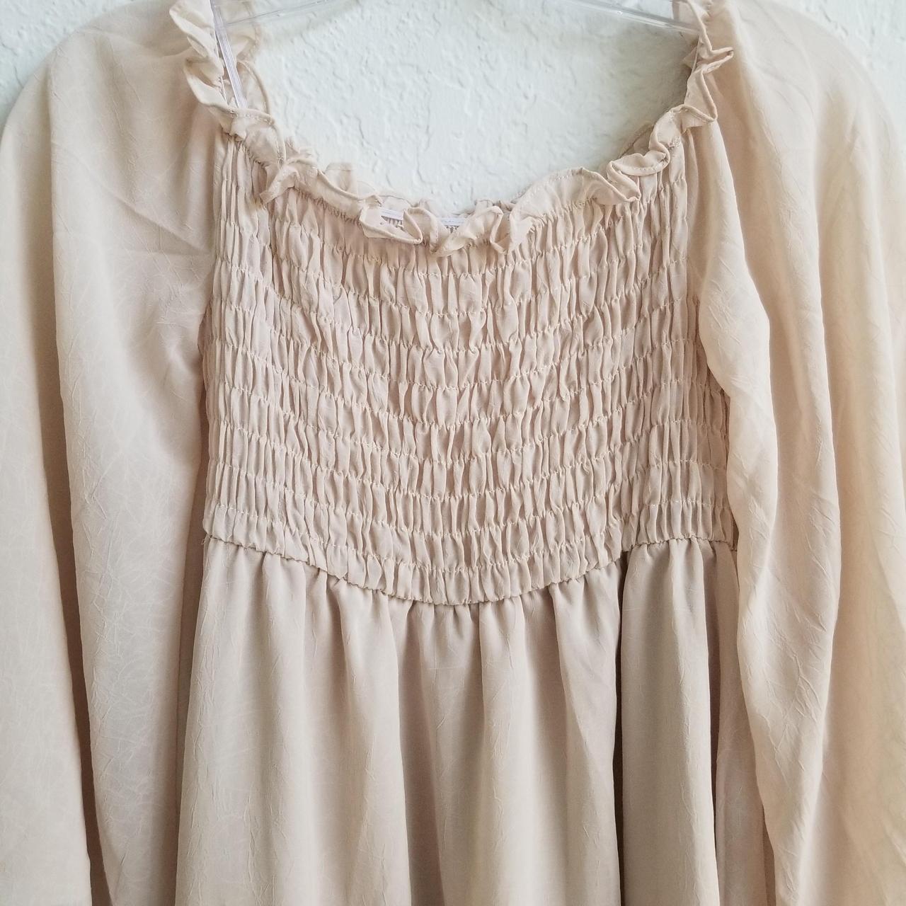 Amazing beige maxi dress with bell/angel sleeves.... - Depop