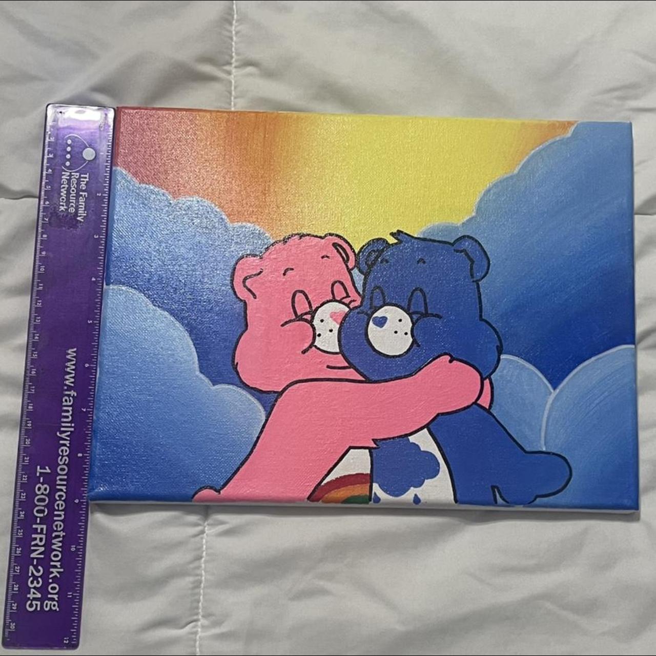 care bears hugging painting painted by me Depop