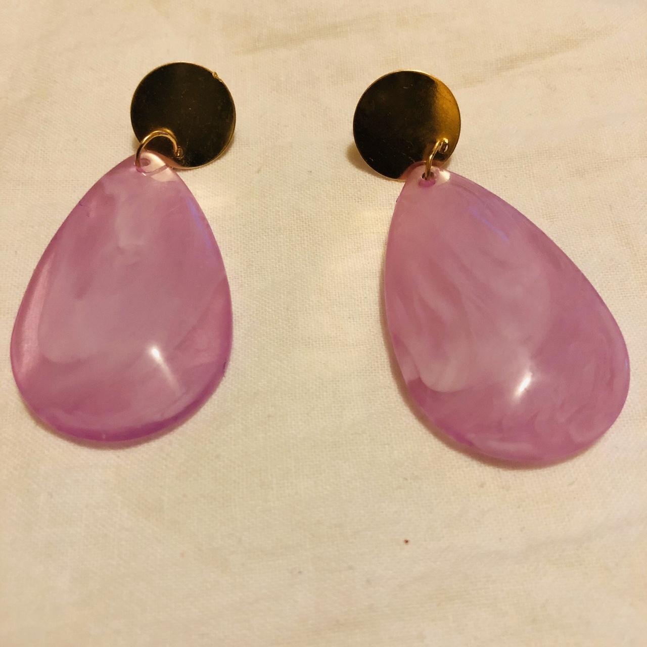 Product Image 1 - Pink glass earrings