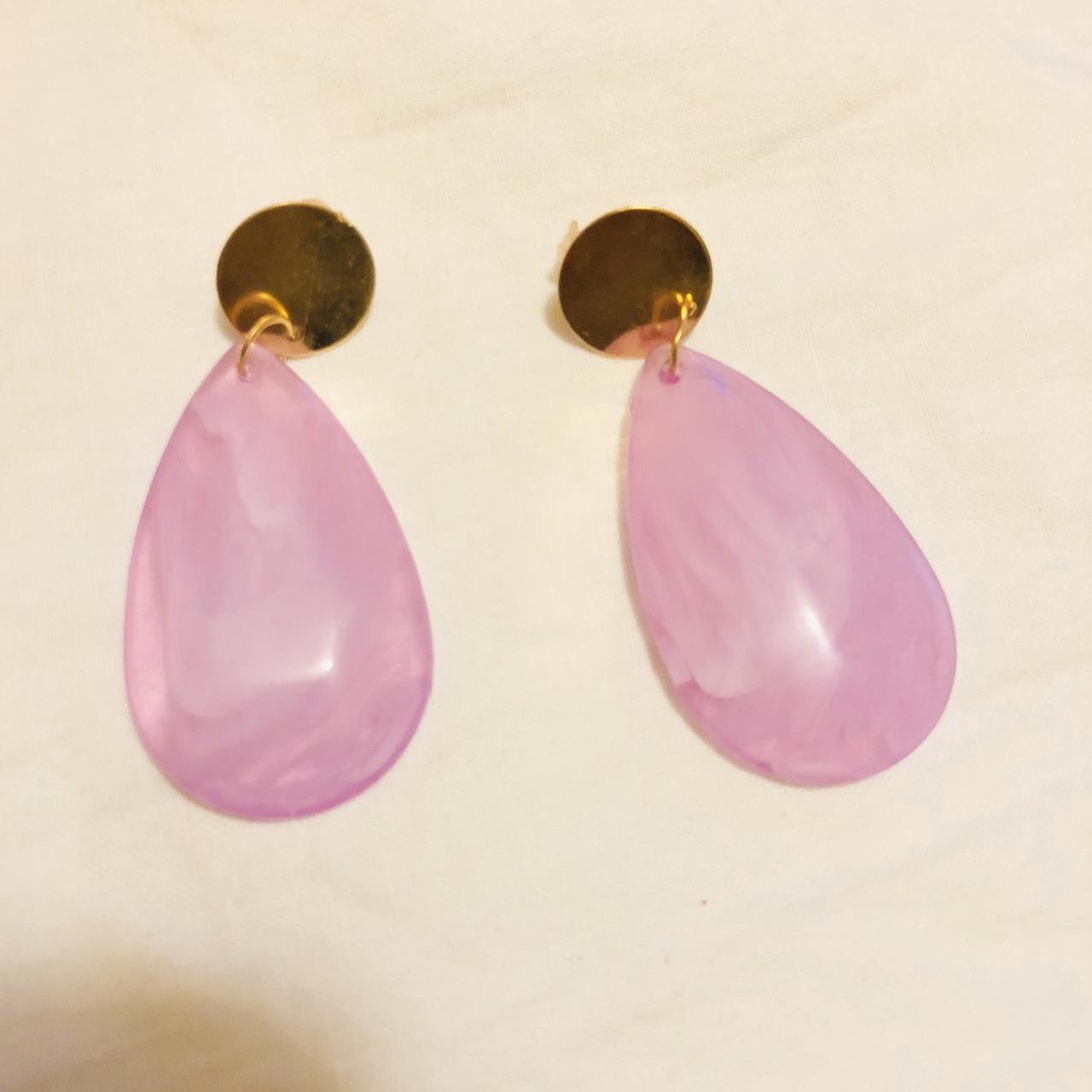 Product Image 3 - Pink glass earrings