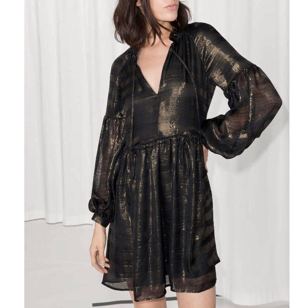 Other stories shop gold metallic dress