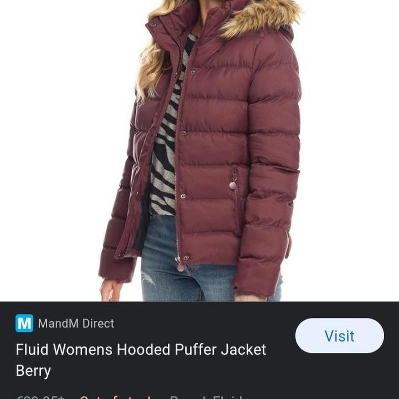 Fluid womens hooded puffer jacket sale