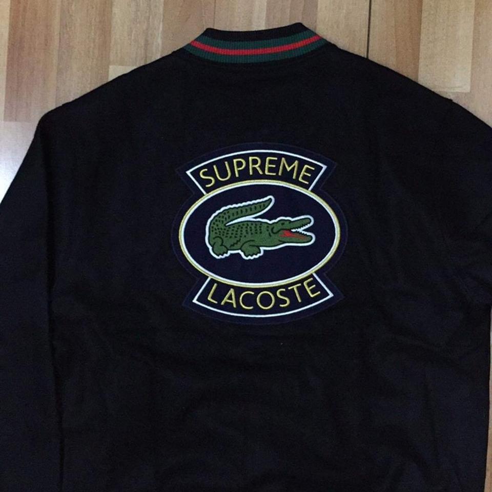 Supreme x Lacoste Varsity Wool Jacket S M L - Depop